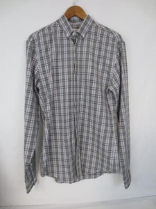 Calvin Klein Men's Extreme Slim Fit Shirt Plaid Purple Black White | Size 15 34/35