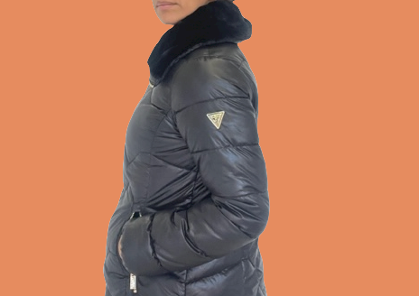 Guess Black Quilted Puffer Coat Size Medium