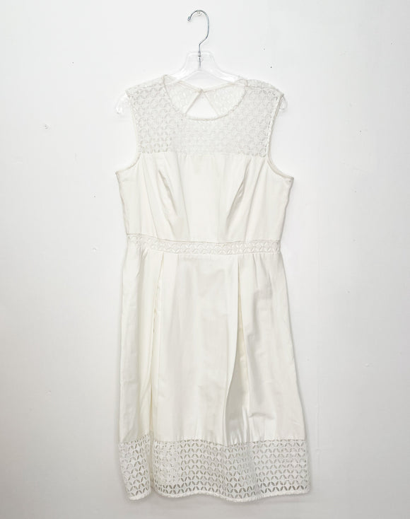 Calvin Klein Ivory Eyelet Sundays Dress Size 12