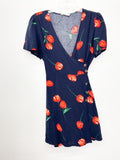 All In Favor Navy Tulip Wrap Dress Size Medium