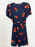 All In Favor Navy Tulip Wrap Dress Size Medium