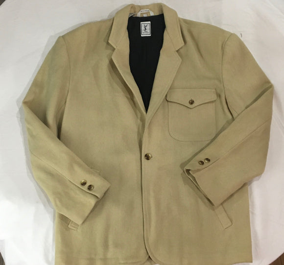 YSL Menswear Wool Camel Blazer | XL