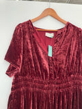 New Wine Velvet Dress by Anthropologie Plus Size 1X