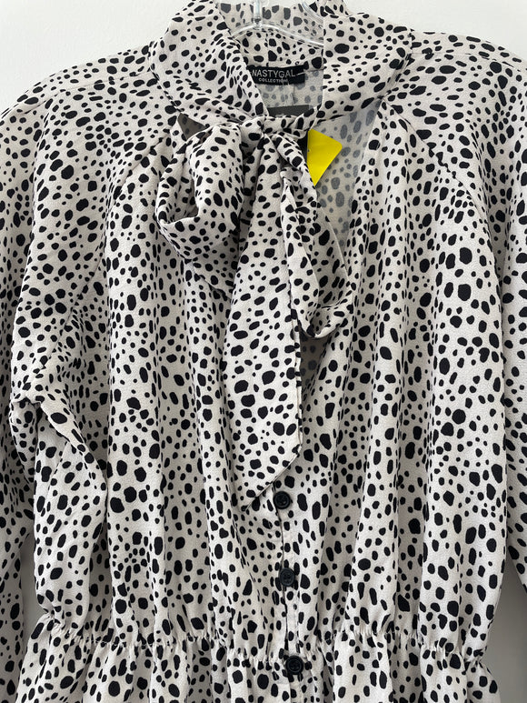 Nasty Gal Spot Bow Blouse S/M Size New With Tag