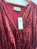 New Wine Velvet Dress by Anthropologie Plus Size 1X