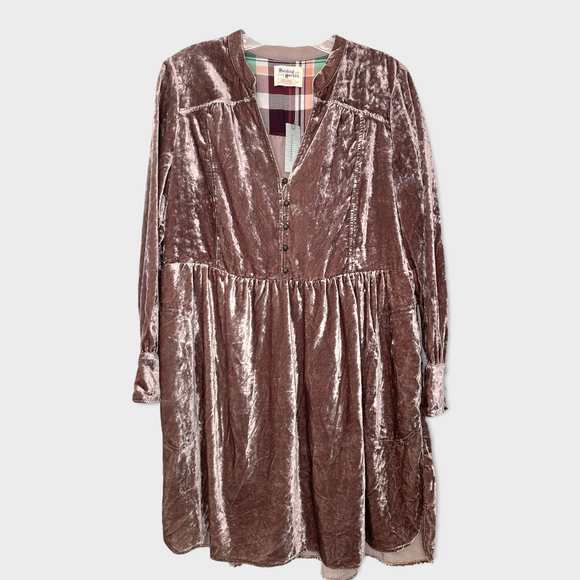 Anthropologie Velvet Dress Medium Petite