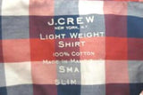 J. Crew Men's Red, White, Blue Plaid Checkered Button Up NWT  | S