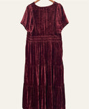 New Wine Velvet Dress by Anthropologie Plus Size 1X