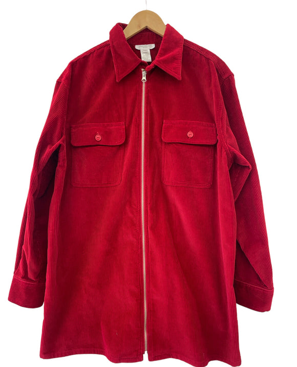 Jones New York Sport Red Corduroy Top Size 1X