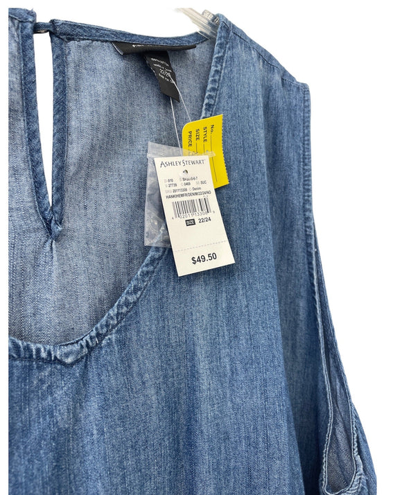 Ashley Stewart Denim Dress Size 22/24 New With Tag