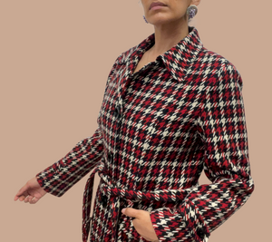 Vintage Vesti Mod Coat Plaid Herringbone Jacket Size 12