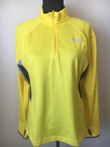 FILA Women's Yellow Runner Top Size Large